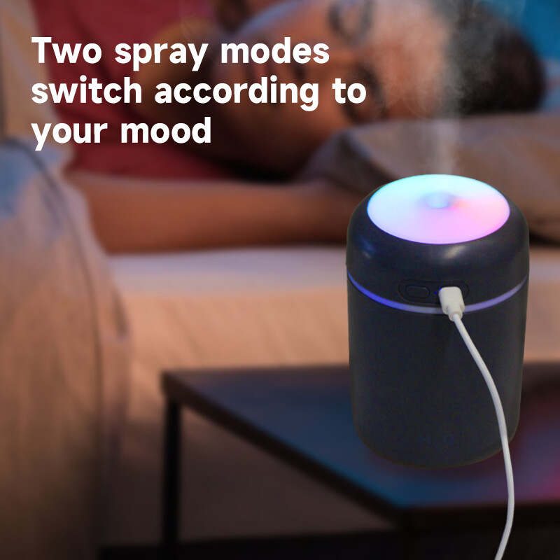 USB sõiduki ultraheli õhuniisutaja mini vaigistatud lauaarvuti eeterlike õlide hajuti kaasaskantav lõhnahajuti värviliste LED-tuledega