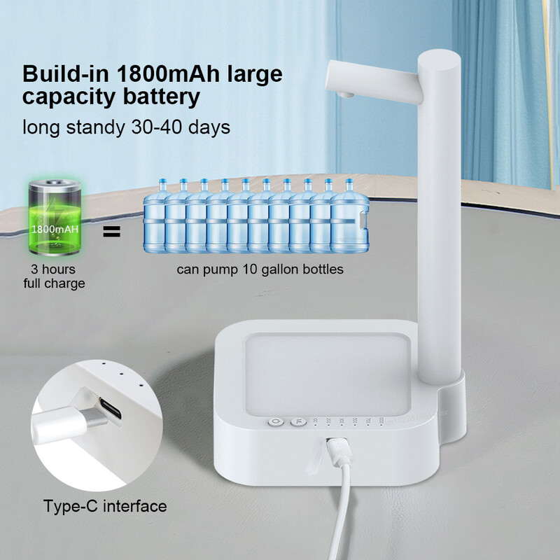 Електрическа водна галонна помпа Автоматична помпа за диспенсър за вода 19 литра Настолна преносима водна помпа Бутилка T30 Акумулаторна