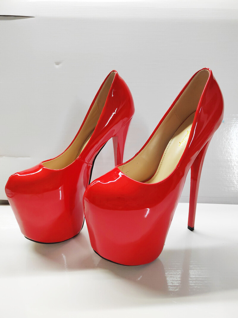 Határon átnyúló európai és amerikai új, 19 cm-es magassarkú, ultramagas vastagsarkú, nagyméretű candy női cipő, szexi és égig magas cipő