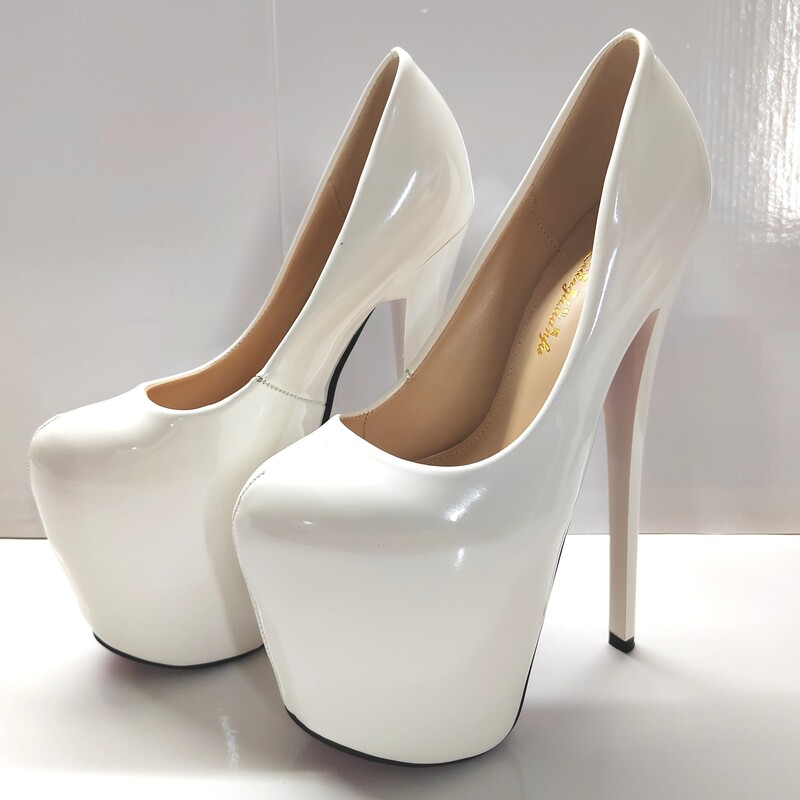 Cross-border European and American new 19cm high heels, ultra-high thick heels, large size candy women`s shoes, sexy and sky high shoes