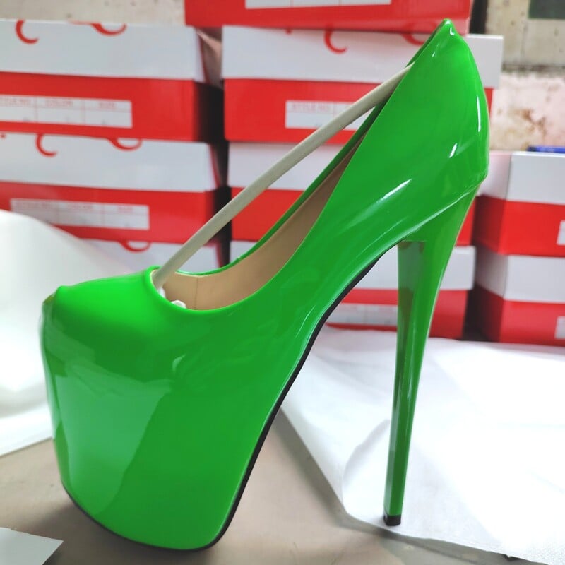 Határon átnyúló európai és amerikai új, 19 cm-es magassarkú, ultramagas vastagsarkú, nagyméretű candy női cipő, szexi és égig magas cipő