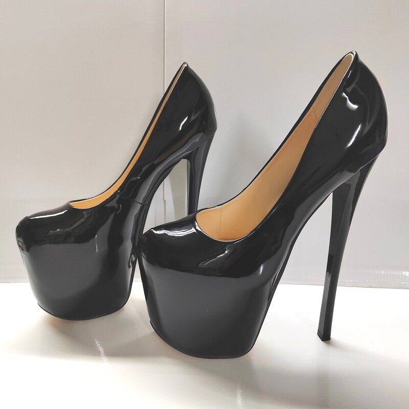 Határon átnyúló európai és amerikai új, 19 cm-es magassarkú, ultramagas vastagsarkú, nagyméretű candy női cipő, szexi és égig magas cipő