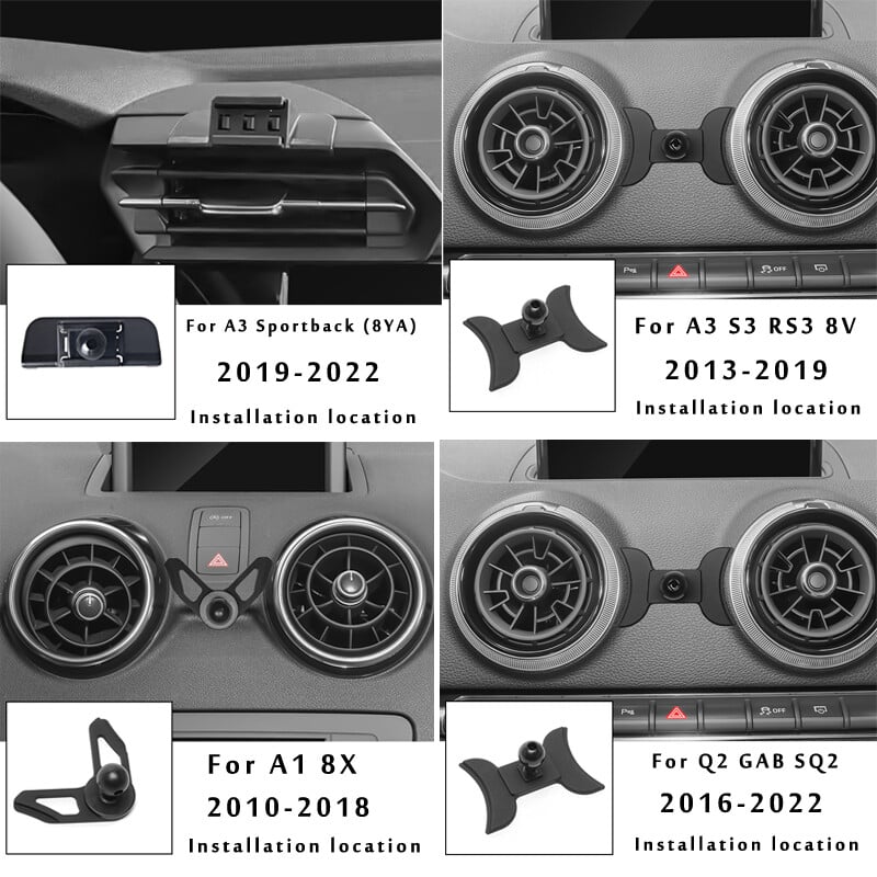 Autotelefoni kinnitushoidik Audi A3 S3 RS3 8V 8P Q2 GAB SQ2 A1 8X Sportback auto salongi tarvikud