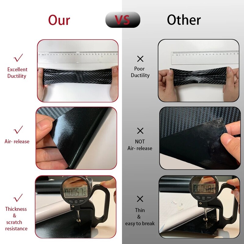 Αυτοκόλλητα αυτοκινήτου 5D 6D από ανθρακονήματα βινυλίου Αυτοκόλλητο φύλλου μεμβράνης περιτυλίγματος βινυλίου Αντιχαρακτηριστική ταινία αδιάβροχη ταινία Αξεσουάρ αυτοκινήτου