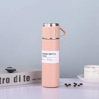 500ML 304 Неръждаема стомана Вакуумно изолирана бутилка Подаръчен комплект Офис Бизнес стил Чаша за кафе Термос Преносима колба Гарафа