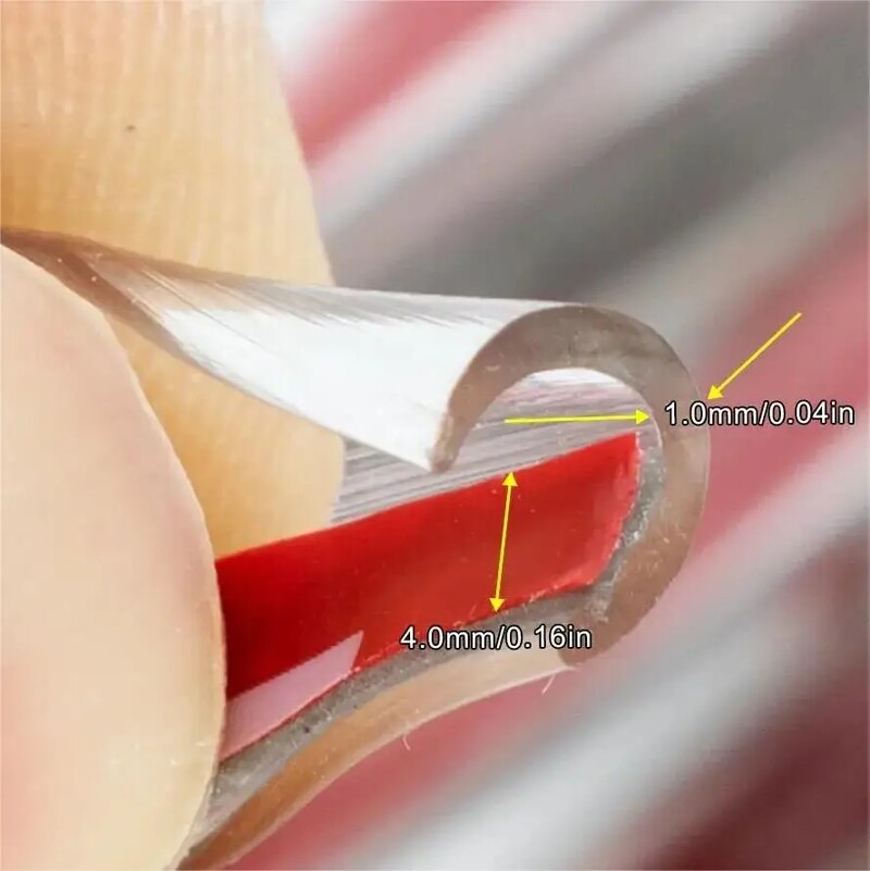 5M skaidrios automobilio durelių krašto PVC apsauginės juostos nuo įbrėžimų