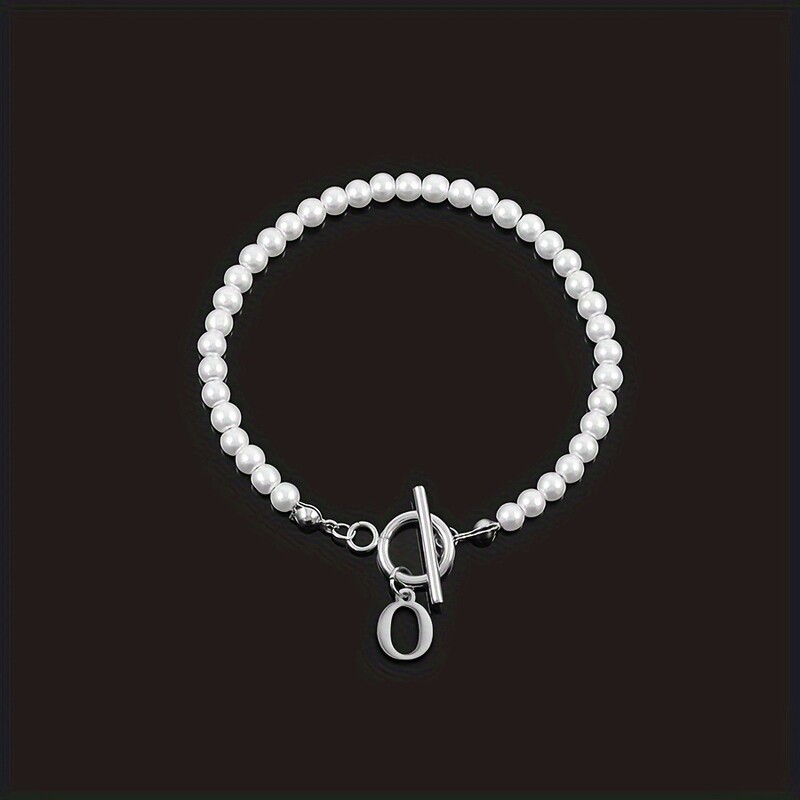 Piiriülene retro lihtsa stiili imitatsiooniga pärlikirjaga käevõru naistele OT pandlaga helmestega algustähega käevõru hulgimüük