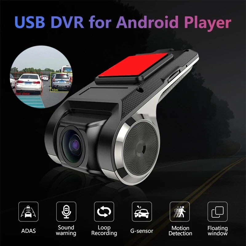 Automobilio DVR Dash Cam Full HD 1080P Dash Cam, skirta DVD Android grotuvui ADAS LDWS navigacijos blokas Automatinis garso signalo balso signalo vaizdo įrašymas