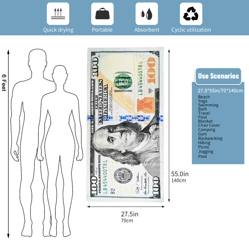 Mikrokiust rannarätikud Kiirelt kuivav rätik ujumisrätik Super pehme kompaktne tekk, imav rätik telkimiseks, spordiks, rannas, jõusaalis