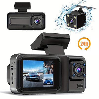 3 csatornás Dash Cam autós kamera Black Box 1080P videorögzítő tolató kamera jármű autó DVR autó tartozékok