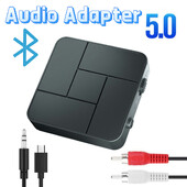 Аудио предавател Приемник Съвместим с Bluetooth 5.0 RCA Безжичен музикален аудио адаптер с микрофон за PC TV Автомобилна интелигентна система