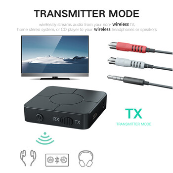 Πομπός ήχου Δέκτης Bluetooth 5.0 RCA Wireless Music Adapter Audio with Mic for PC TV Car Intelligent System