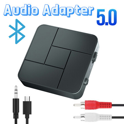 Audio adóvevő Bluetooth-kompatibilis 5.0 RCA vezeték nélküli zenei audioadapter mikrofonnal PC TV autós intelligens rendszerhez