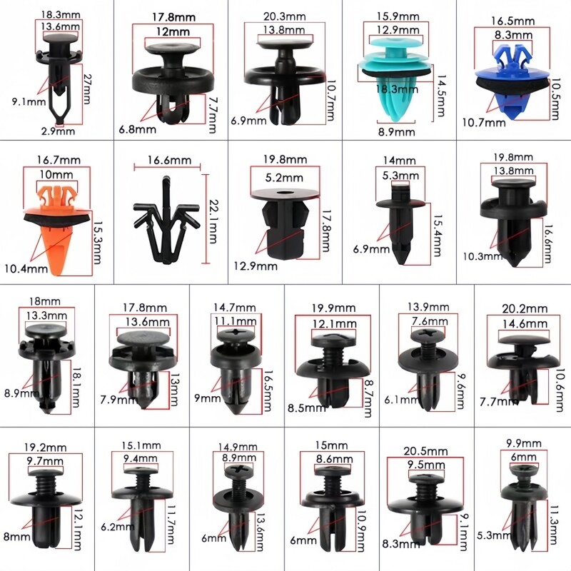 635tk plastikust kinnituskomplekti ukse trimmipaneeli kinnitused kaitseraua tõukekinnitused poritiiba laiendusvõre radiaatori kaane hoidja 45 tööriistad