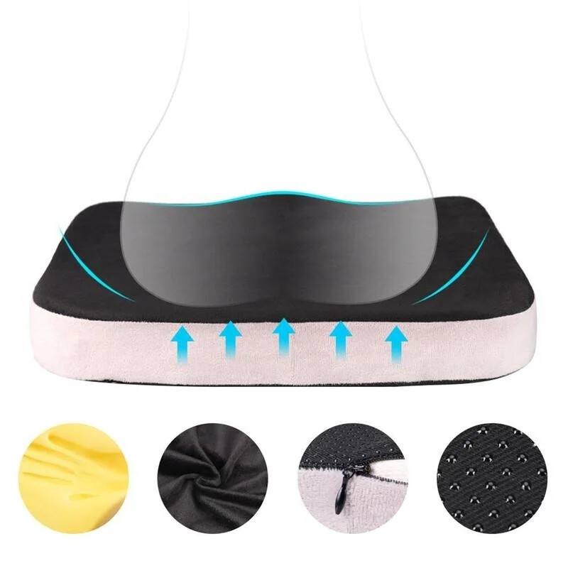 Uus Tailbone ishias seljavalu leevendav Mugav kontoritool Autoistme padi libisemiskindel ortopeediline mäluvahust Coccyx padi