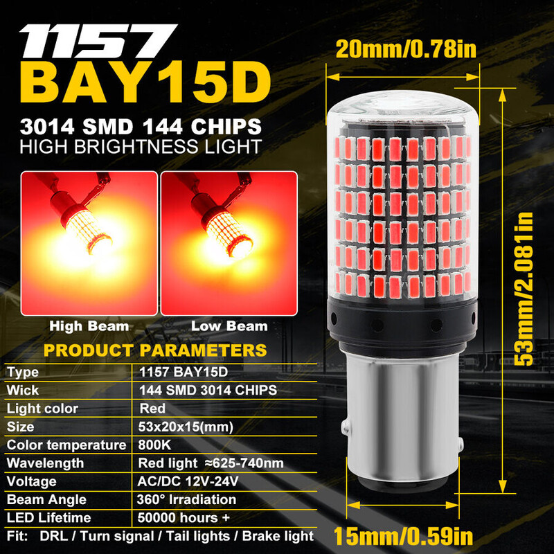 2x 1157 BAY15D LED Canbus 144 SMD 20W auto piduri tagalaterna tagatule pirnid.1156.bau15s.t20.7440.7443.3156.3157.
