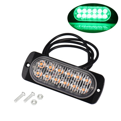 12 LED стробоскопа Авариен мигащ сигнален фар Предупредителна светлина 12V 24V Стробоскопи за автоматични DRL автомобили Камион Полиция Кехлибарено Червено Син