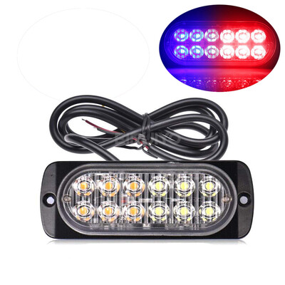 12 LED стробоскопа Авариен мигащ сигнален фар Предупредителна светлина 12V 24V Стробоскопи за автоматични DRL автомобили Камион Полиция Кехлибарено Червено Син