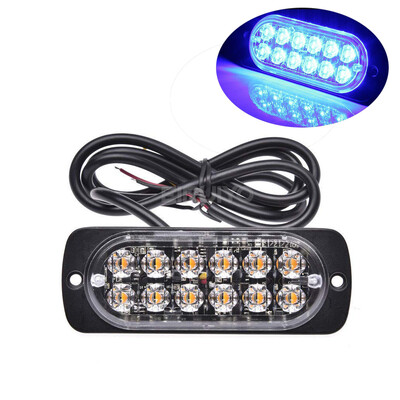 12 LED стробоскопа Авариен мигащ сигнален фар Предупредителна светлина 12V 24V Стробоскопи за автоматични DRL автомобили Камион Полиция Кехлибарено Червено Син