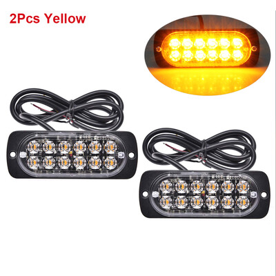 12 LED стробоскопа Авариен мигащ сигнален фар Предупредителна светлина 12V 24V Стробоскопи за автоматични DRL автомобили Камион Полиция Кехлибарено Червено Син