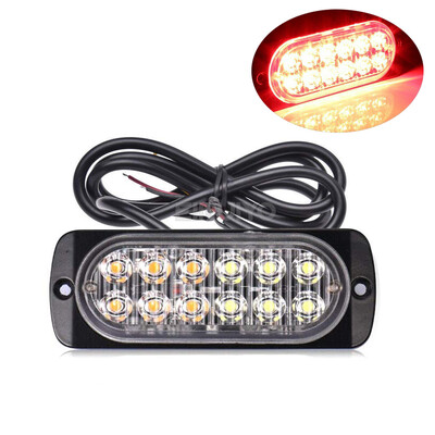 12 LED стробоскопа Авариен мигащ сигнален фар Предупредителна светлина 12V 24V Стробоскопи за автоматични DRL автомобили Камион Полиция Кехлибарено Червено Син