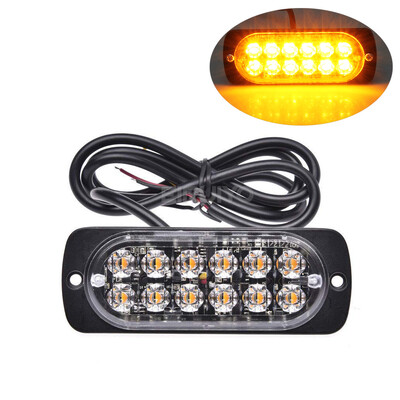 12 LED стробоскопа Авариен мигащ сигнален фар Предупредителна светлина 12V 24V Стробоскопи за автоматични DRL автомобили Камион Полиция Кехлибарено Червено Син