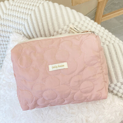 Tepitud puuvillane naiste reisihoiukott Retro kirss naiste kosmeetikakotid Armsa disainiga tüdrukute pliiatsikas meigikott käekotid