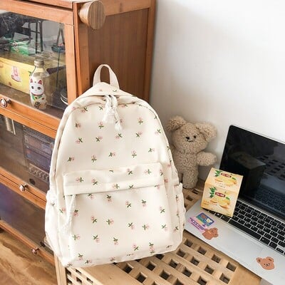 Κορεατική έκδοση Nylon Floral Backpack School Flower Fashion Backpack Γυμνασίων Τσάντα ταξιδιού για σακίδιο πλάτης γυμνασίου