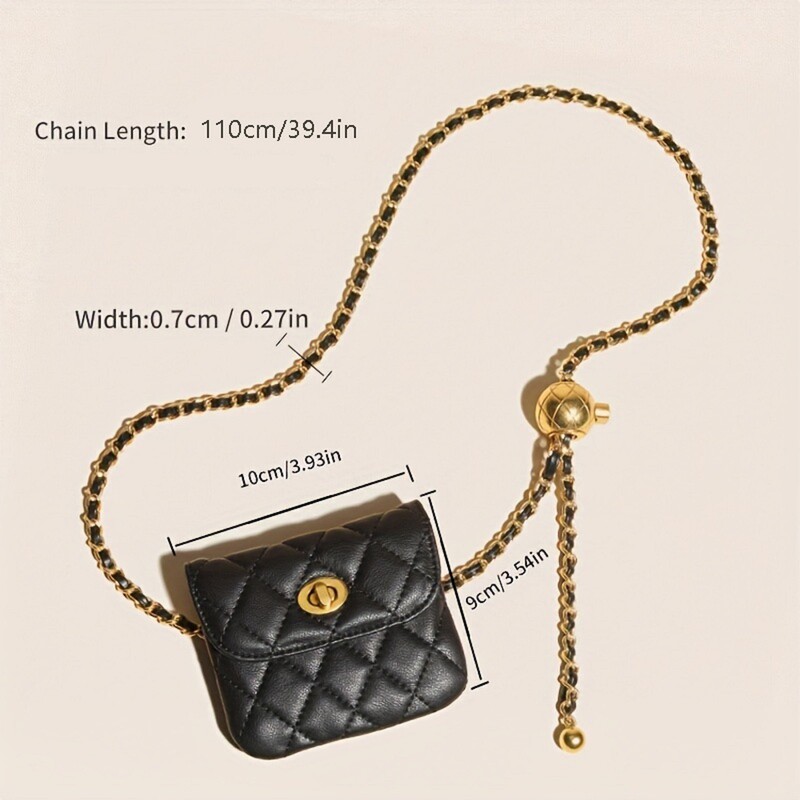 Δερμάτινη τσάντα μέσης αλυσίδας λουράκι ώμου Γυναικεία τσάντα χιαστί Πορτοφόλι μέσης μόδας τσάντα μέσης Αποσπώμενη ζώνη μέσης παιχνιδιού