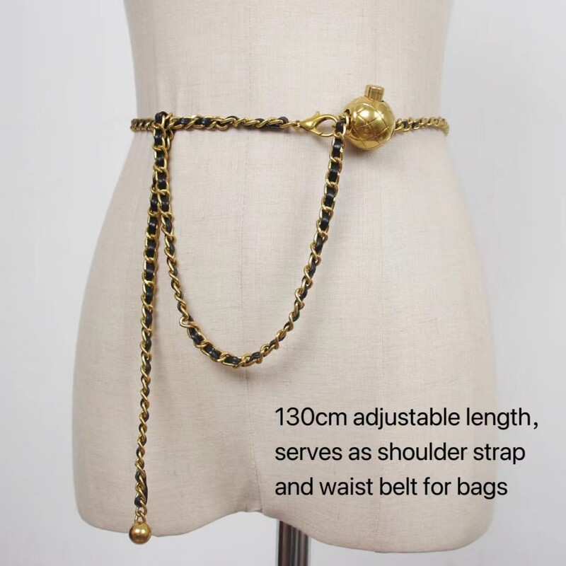 Δερμάτινη τσάντα μέσης αλυσίδας λουράκι ώμου Γυναικεία τσάντα χιαστί Πορτοφόλι μέσης μόδας τσάντα μέσης Αποσπώμενη ζώνη μέσης παιχνιδιού