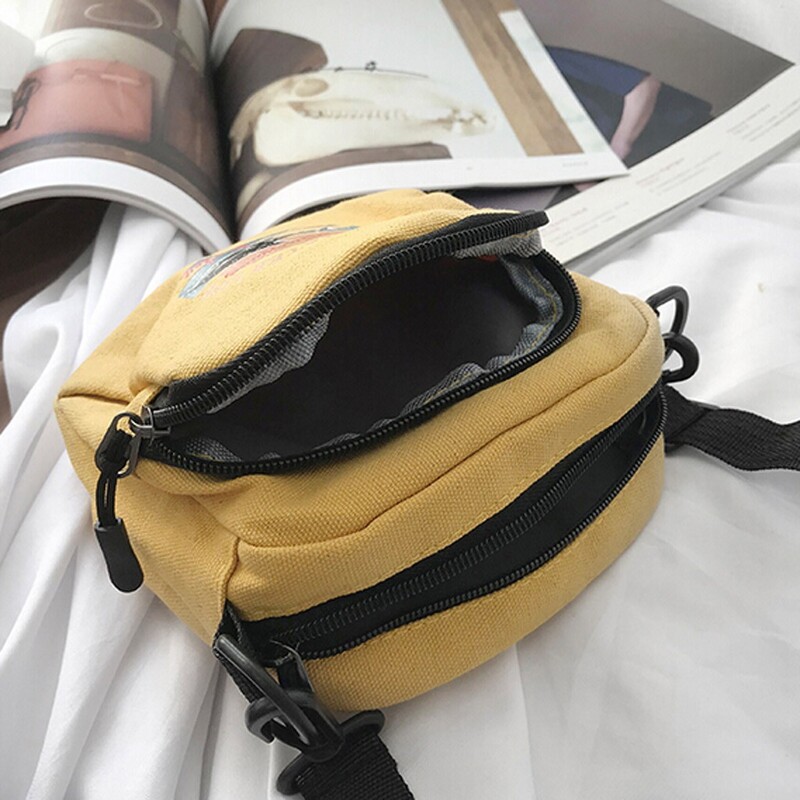 Mood Korea stiilis Harajuku stiilis daamide tudengihai lõuendist kott ühevärviline õlakott mini messenger kott käekott rahakott