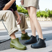 Pantofi de ploaie pentru bărbați, anti-alunecare, pantofi impermeabili la modă în aer liber, pantofi din plastic, rezistenti la uzură, iarnă, bumbac, calde, cizme scurte de ploaie bărbați