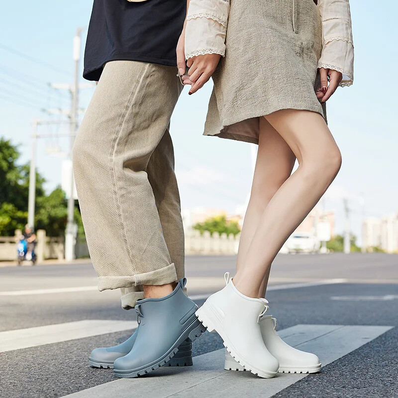 Pantofi de ploaie pentru bărbați, anti-alunecare, pantofi impermeabili la modă în aer liber, pantofi din plastic, rezistenti la uzură, iarnă, bumbac, calde, cizme scurte de ploaie bărbați