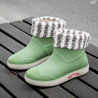 2023 uued vihmasaapad naistele, õues moodsad vihmasaapad, talvel puuvillased soojad libisemiskindlad veekindlad kummist kingad.