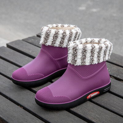 2023 uued vihmasaapad naistele, õues moodsad vihmasaapad, talvel puuvillased soojad libisemiskindlad veekindlad kummist kingad.