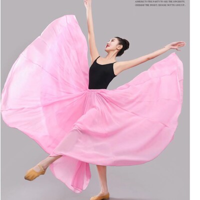 2022 Φθινόπωρο και Χειμώνας Νέες γυναίκες Flamenco Belly Dance Gypsy Solid Color Ballet Κλασική παράσταση χορού Κομψή μακριά φούστα