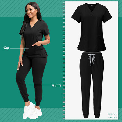 Scrubs Women Beauty SPA Uniform Pet Clinic Store Комплект работно облекло за ветеринарна стоматология Висококачествена униформа за медицинска сестра Унисекс