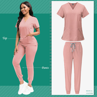 Scrubs Women Beauty SPA Uniform Pet Clinic Store Комплект работно облекло за ветеринарна стоматология Висококачествена униформа за медицинска сестра Унисекс