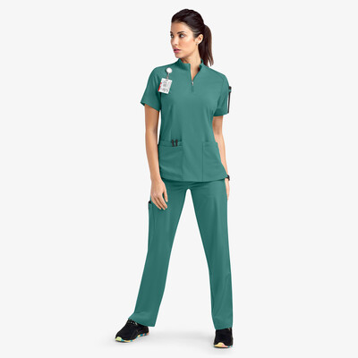 Nouă Asistentă Femei Ocazional Îmbrăcăminte cu mâneci scurte Top Farmacie De lucru Medical Spital Doctor Uniforme de alăptare Guler în picioare Fermoar