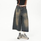 Deeptown Vintage Loose Jorts Τζιν Y2k Streetwear Oversize Σορτς Τζιν Παντελόνι Κορέας μόδας φαρδύ Grunge Παντελόνι Καλοκαιρινό ουδέτερο