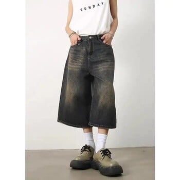 Deeptown Vintage Loose Jorts Τζιν Y2k Streetwear Oversize Σορτς Τζιν Παντελόνι Κορέας μόδας φαρδύ Grunge Παντελόνι Καλοκαιρινό ουδέτερο