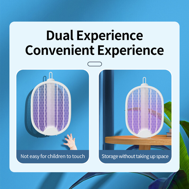 USB-taaslaetav sääsekustuti kokkupandav elektriline sääsetõrje kärbsepüünis koos UV-valgusega 3000 V kaitsega