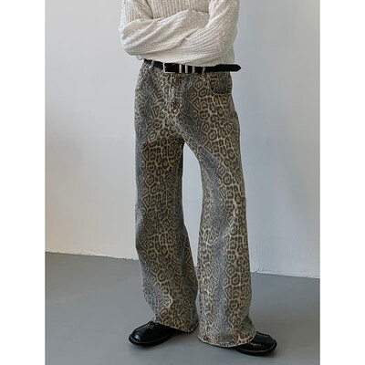 Hallid naiste teksad, kõrge vöökohaga hip-hop sirged mood püksid tänavarõivad Harajuku Y2K stiilis 2024 naiste laia säärega teksapüksid