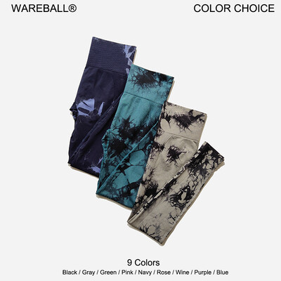 WAREBALL New Tie Dye joga hlače Tajice za teretanu Ženske bešavne Push Up sportske tajice visokog struka Tajice za fitness trening