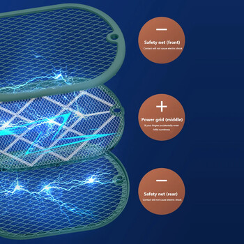 Ηλεκτρική κουνουπιέρα Λάμπα φόρτισης κουνουπιών 2 σε 1 Ρακέτα εντόμων Summer Fly Swatter Trap Electric Bug Zapper ﻿
