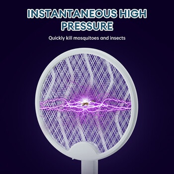 4 σε 1 Πτυσσόμενο USB Charge Electric Kunuto Killer Fly Swatter Catcher Bracket Quinto Killer with Purple Light Quinto Killer