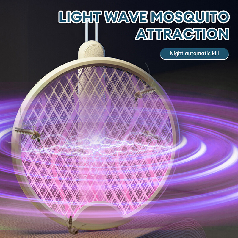 4 σε 1 Πτυσσόμενο USB Charge Electric Kunuto Killer Fly Swatter Catcher Bracket Quinto Killer with Purple Light Quinto Killer