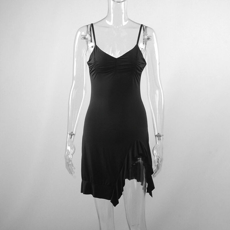 Suvine seksikas minikleit naiste varrukateta tänavarõivaste rihm, seljata Bodycon, volditud poolitatud kleit, peoklubi, elegantsed A-LINE kleidid