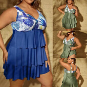 Γυναικεία μπικίνι βολάν με στάμπα φούστα Μαγιό Σέξι ψηλόμεσο Άνοιξη Καλοκαίρι Γυναικείο Μόδα Πάρτι Σπορ μαγιό παραλίας