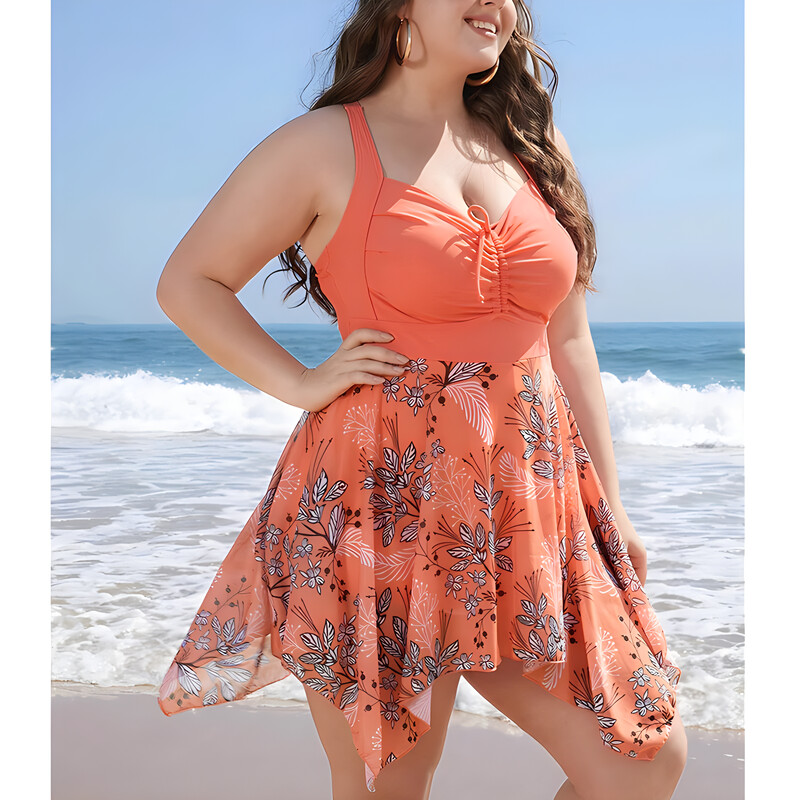 Γυναικείο μαγιό Plus Size One Piece 2024 Trend printed Swimdress Beach Holiday Μεγάλο μέγεθος μαγιό Κομψό μαγιό